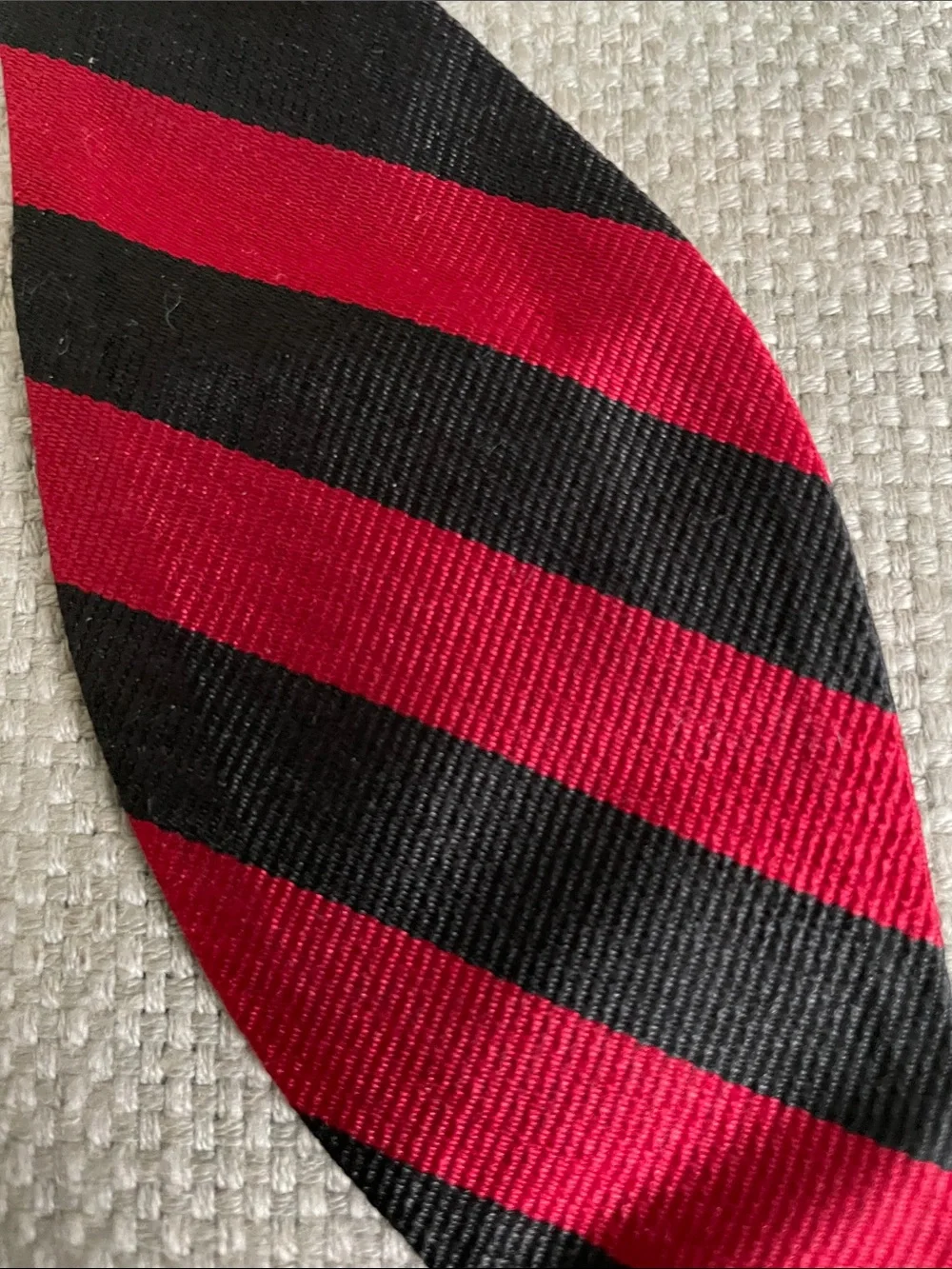 R. Hanauer Diagonal Stripe Red & Black Silk Bow Tie